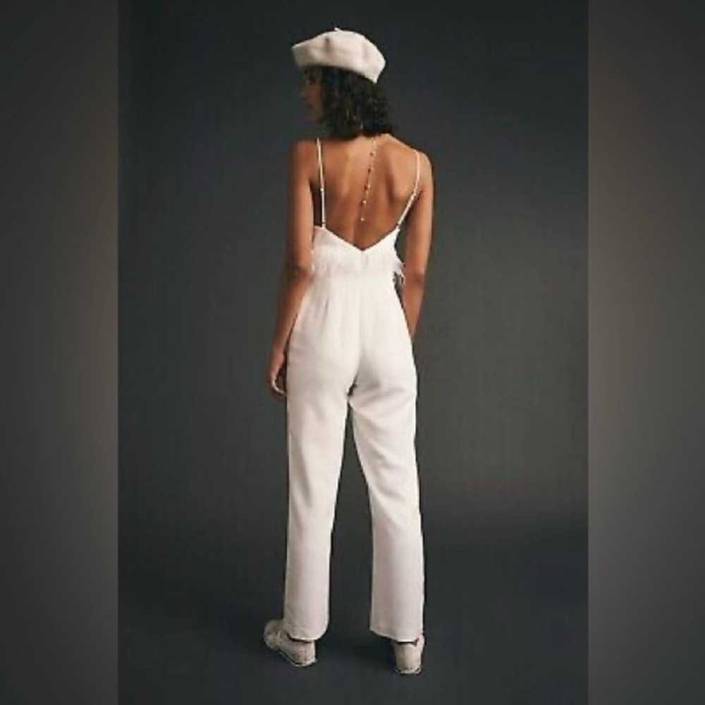 SAYLOR Krysta Feather-Embellished Satin Jumpsuit - image 3