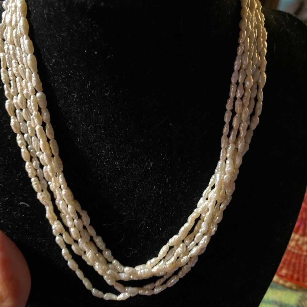 Vintage rice pearl necklaces - image 2