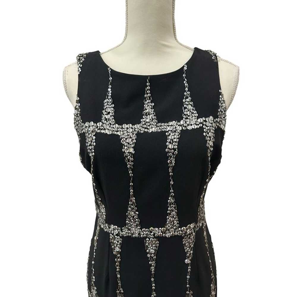 TRACY REESE Black Silver Sequined Cocktail Dress … - image 3