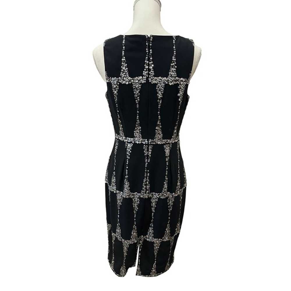 TRACY REESE Black Silver Sequined Cocktail Dress … - image 7