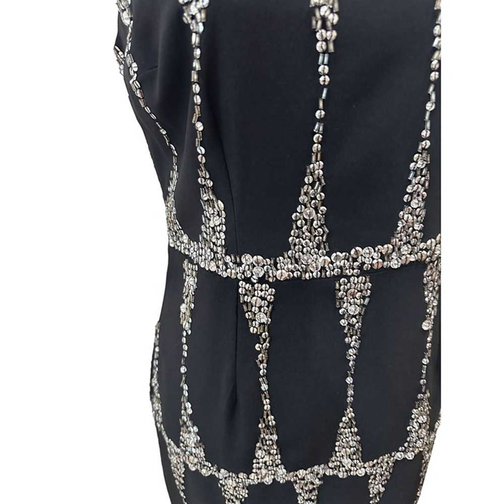 TRACY REESE Black Silver Sequined Cocktail Dress … - image 9