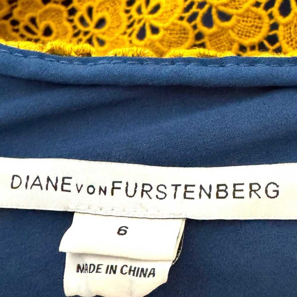 Diane Von Furstenberg Yellow Navy SaritaAcorn Boa… - image 7