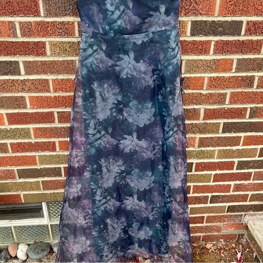 Lulu’s Dark Purple and Navy Blue Floral Pattern C… - image 3