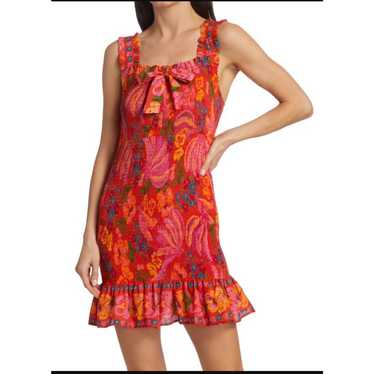 Farm Rio Red Spring Bananas Mini Dress