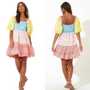 Tuckernuck Oliphant Canary Patchwork Floral Dress 