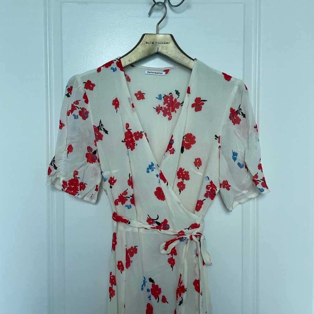 reformation chagall napa floral wrap dress medium - image 3