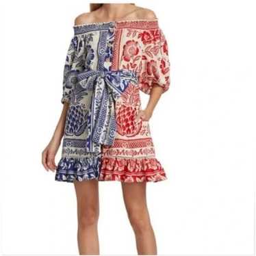 Farm Rio red & blue dress NWOT