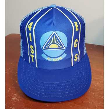 Us Air Force Vintage 41st ECS Trucker Hat Electro… - image 1