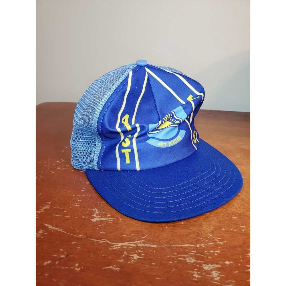 Us Air Force Vintage 41st ECS Trucker Hat Electro… - image 5