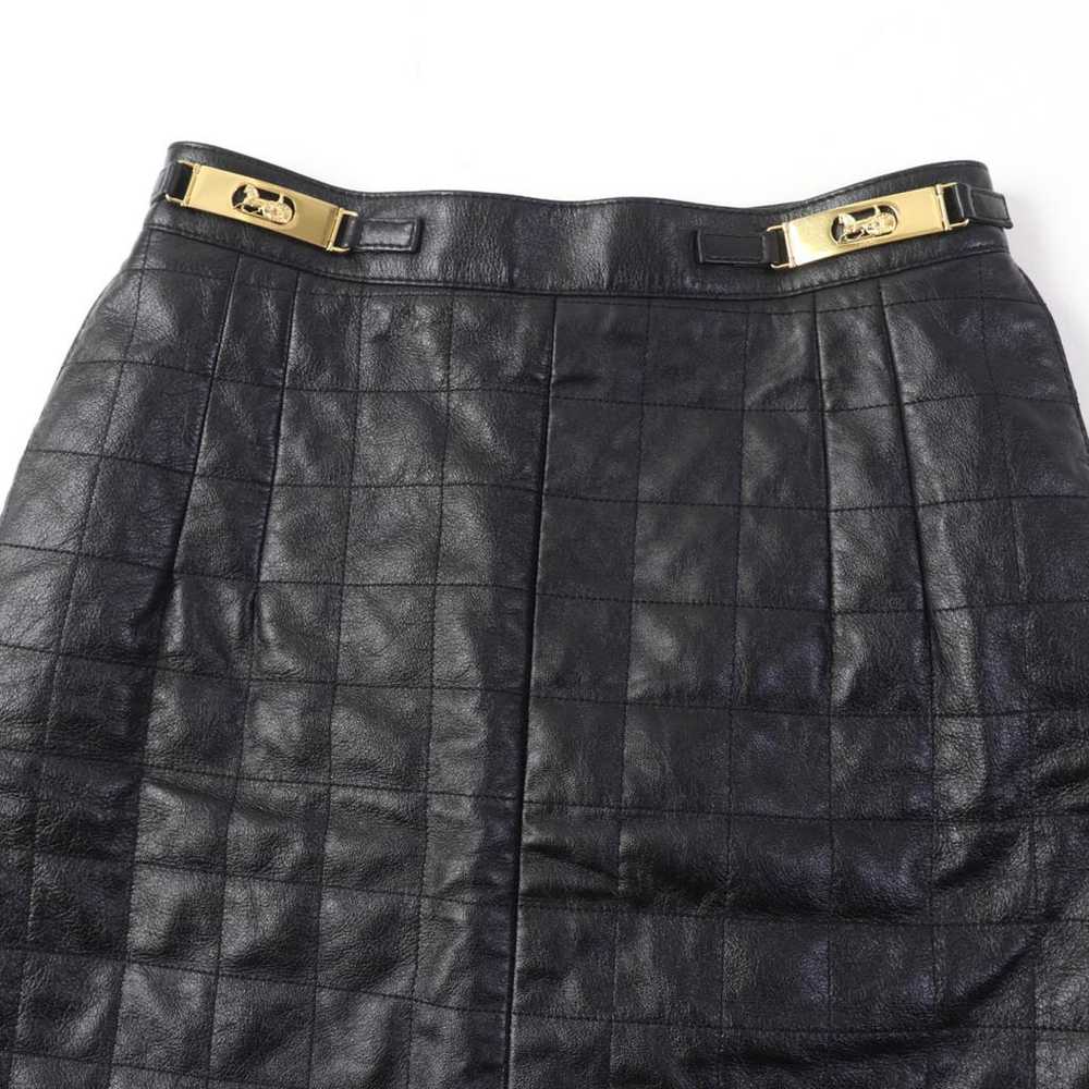 Celine Leather mini skirt - image 3