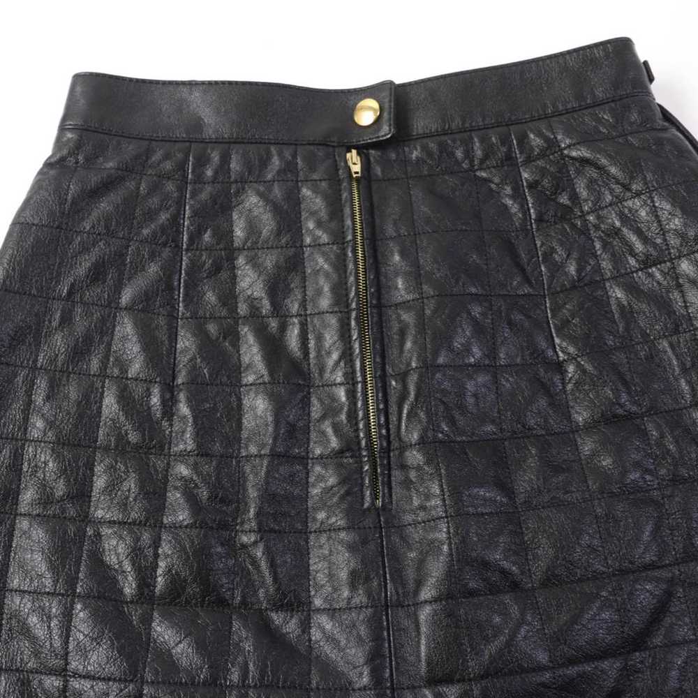 Celine Leather mini skirt - image 4