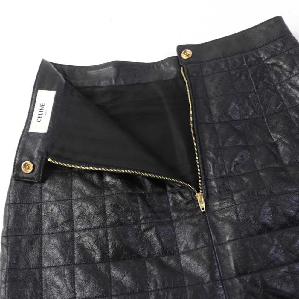 Celine Leather mini skirt - image 5