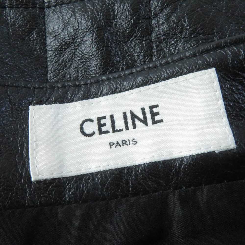 Celine Leather mini skirt - image 8