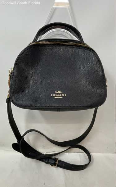 Coach Womens Serena Black Crossgrain Leather Shoul