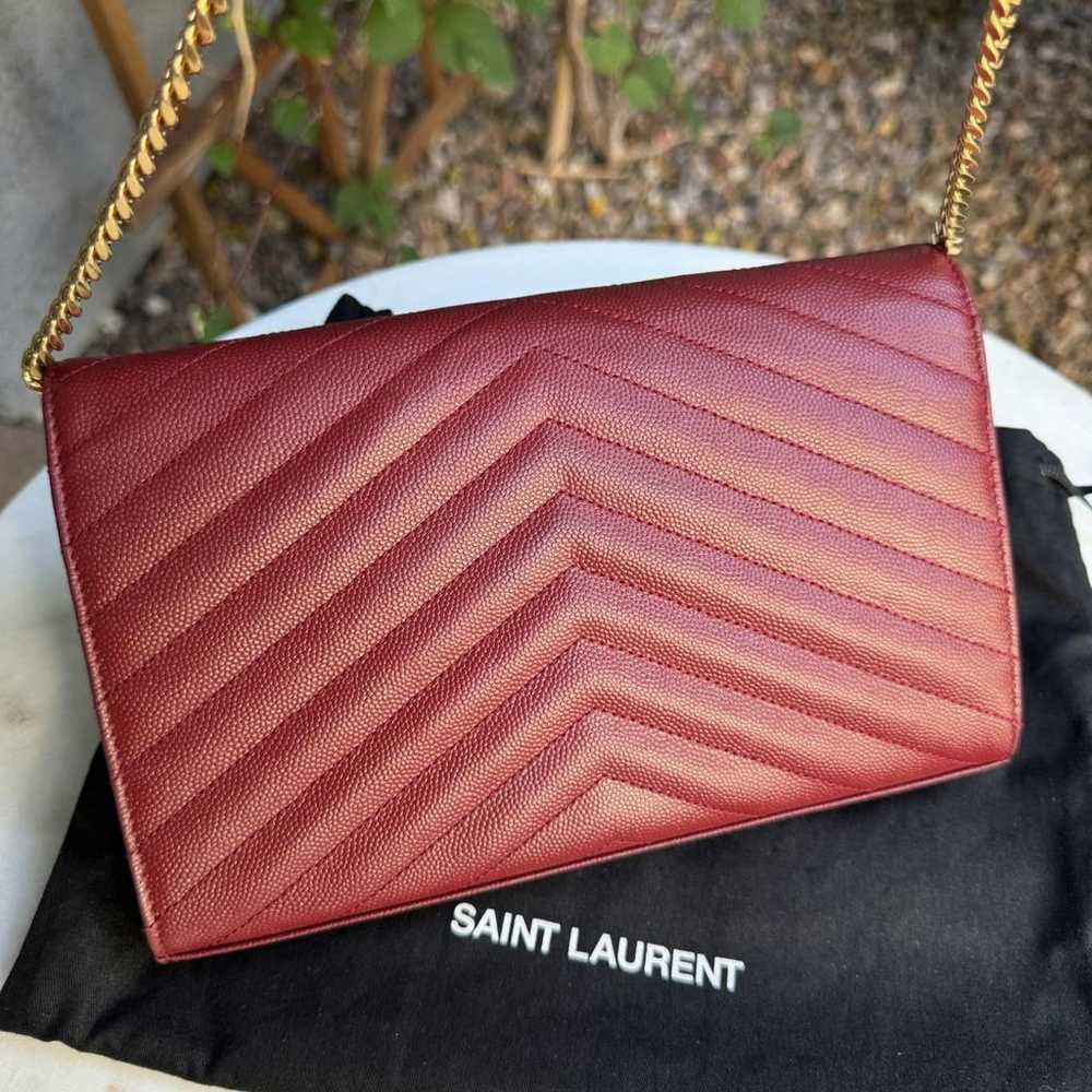 Saint Laurent Portefeuille enveloppe leather cros… - image 3