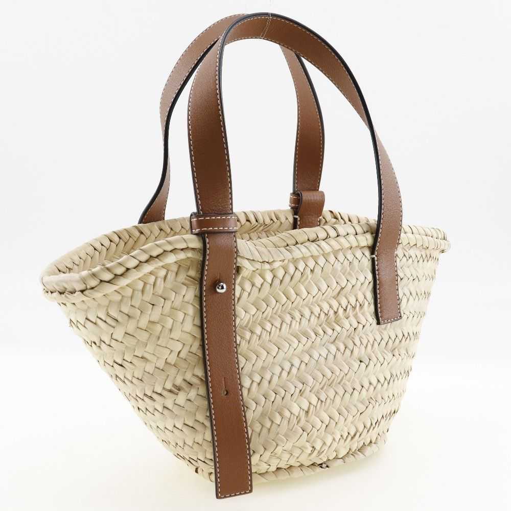 Loewe Loewe Loewe Raffia Leather Basket Small Tot… - image 3