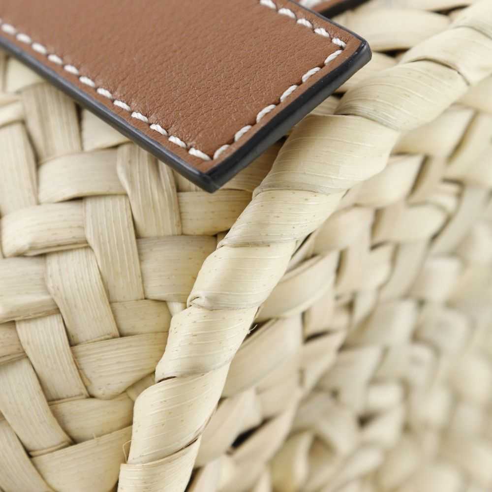 Loewe Loewe Loewe Raffia Leather Basket Small Tot… - image 4