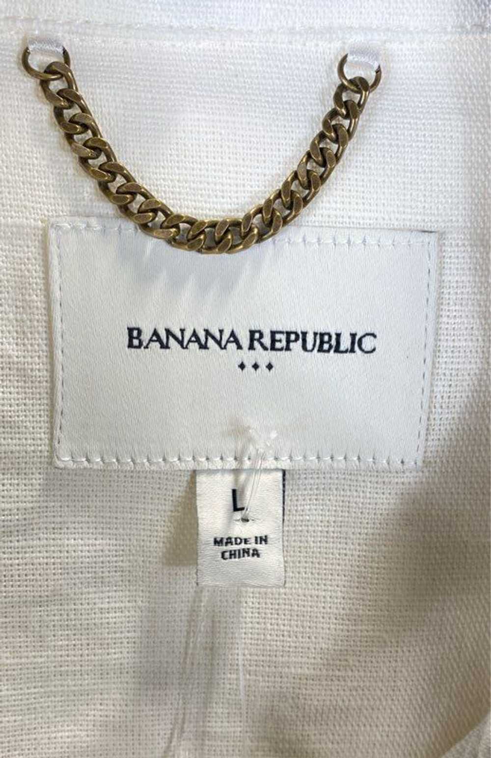 NWT Banana Republic Womens White Linen Double-Bre… - image 3