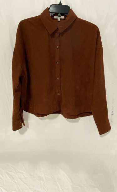 Madewell Womens Brown Corduroy Long Sleeve Collare