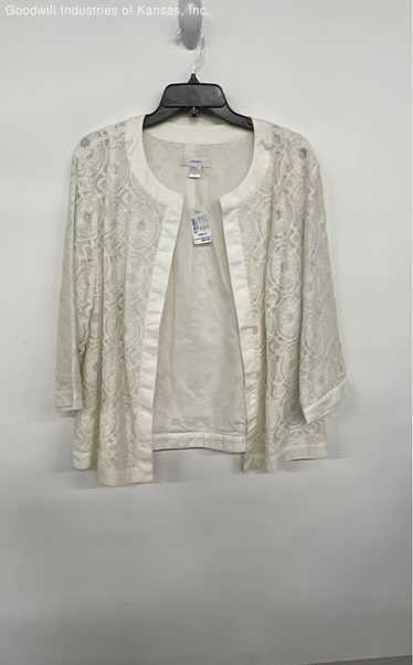 CJ Banks Ivory Lace Cardigan Jacket - Size 1x