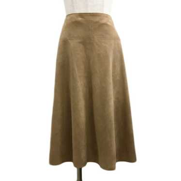 NATURAL BEAUTY BASIC Skirt Knee Length Suede Plai… - image 1