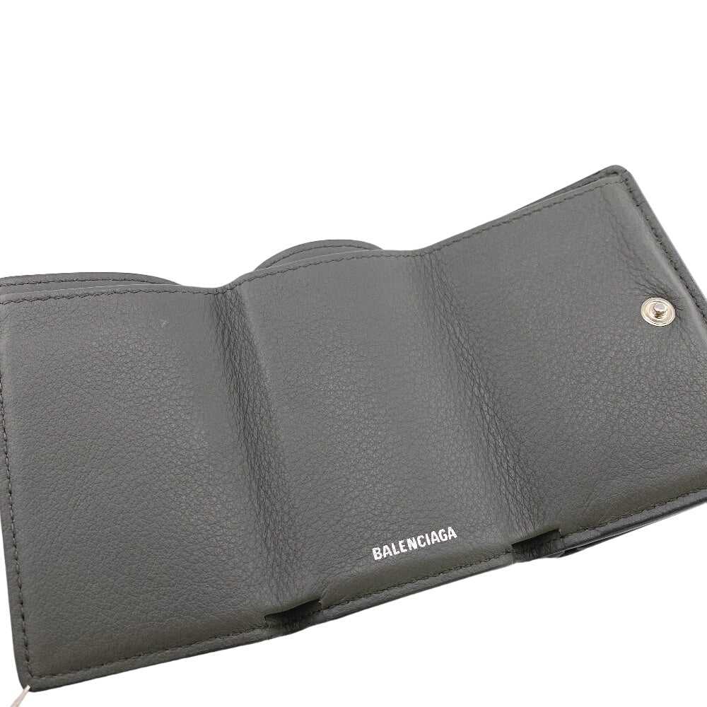 BALENCIAGA Tri-fold wallet 391446 leather gray Pa… - image 10