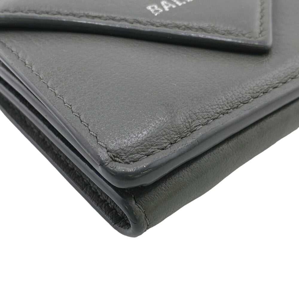 BALENCIAGA Tri-fold wallet 391446 leather gray Pa… - image 3