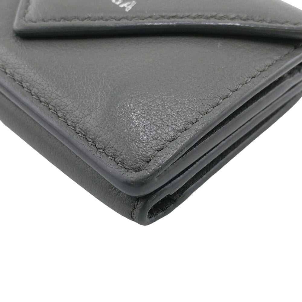 BALENCIAGA Tri-fold wallet 391446 leather gray Pa… - image 6