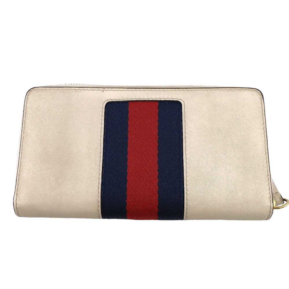 GUCCI Long Wallet Purse leather Ivory Sherry line… - image 2