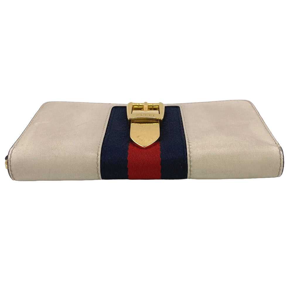 GUCCI Long Wallet Purse leather Ivory Sherry line… - image 7