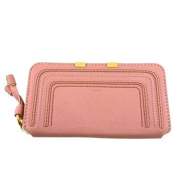 Chloe Long Wallet Purse leather pink Zip Around Me