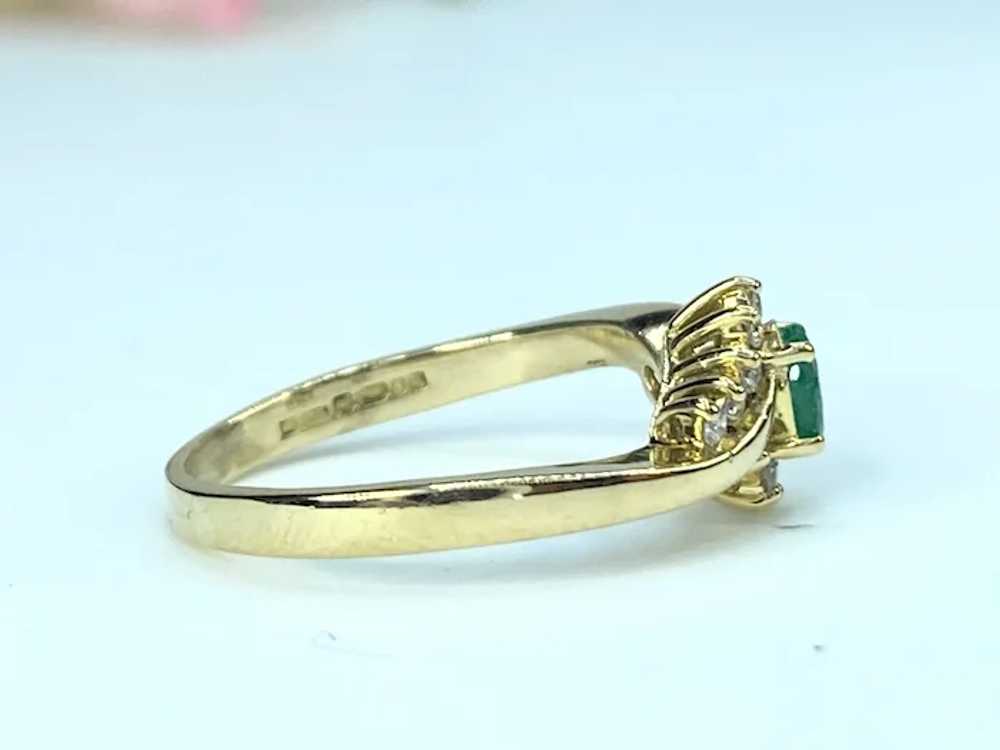 18K yellow gold Emerald Diamond statement ring JR… - image 3