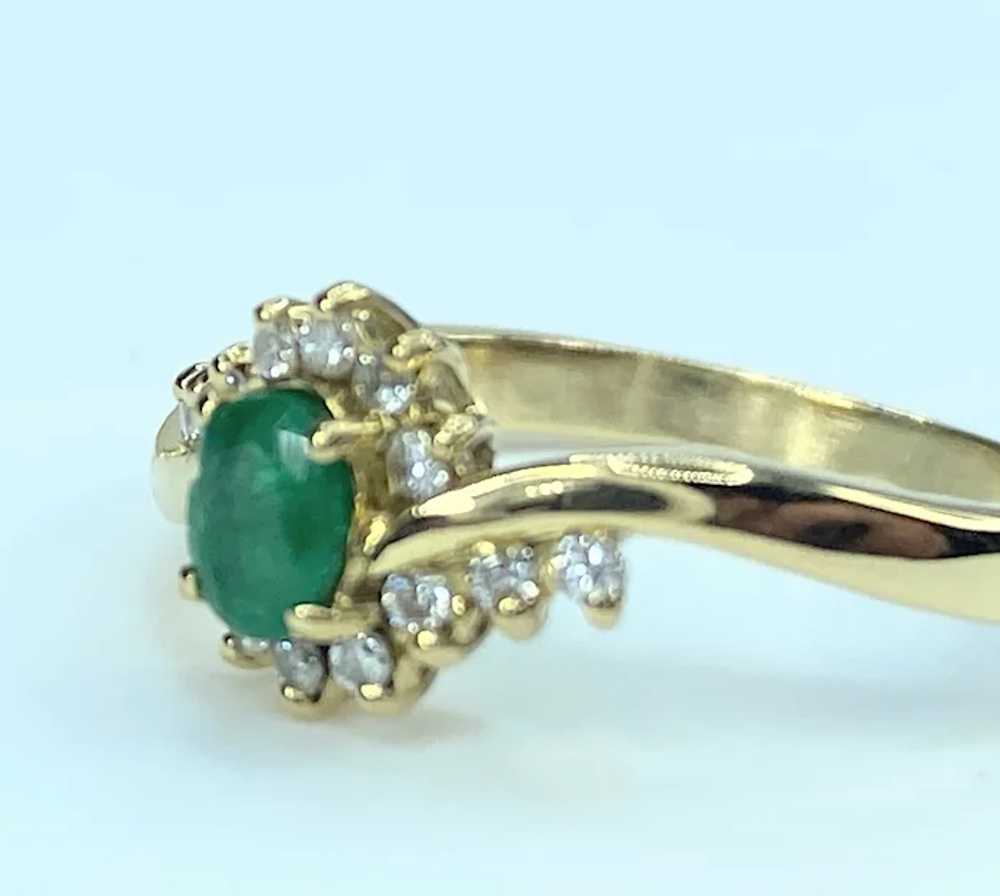 18K yellow gold Emerald Diamond statement ring JR… - image 4