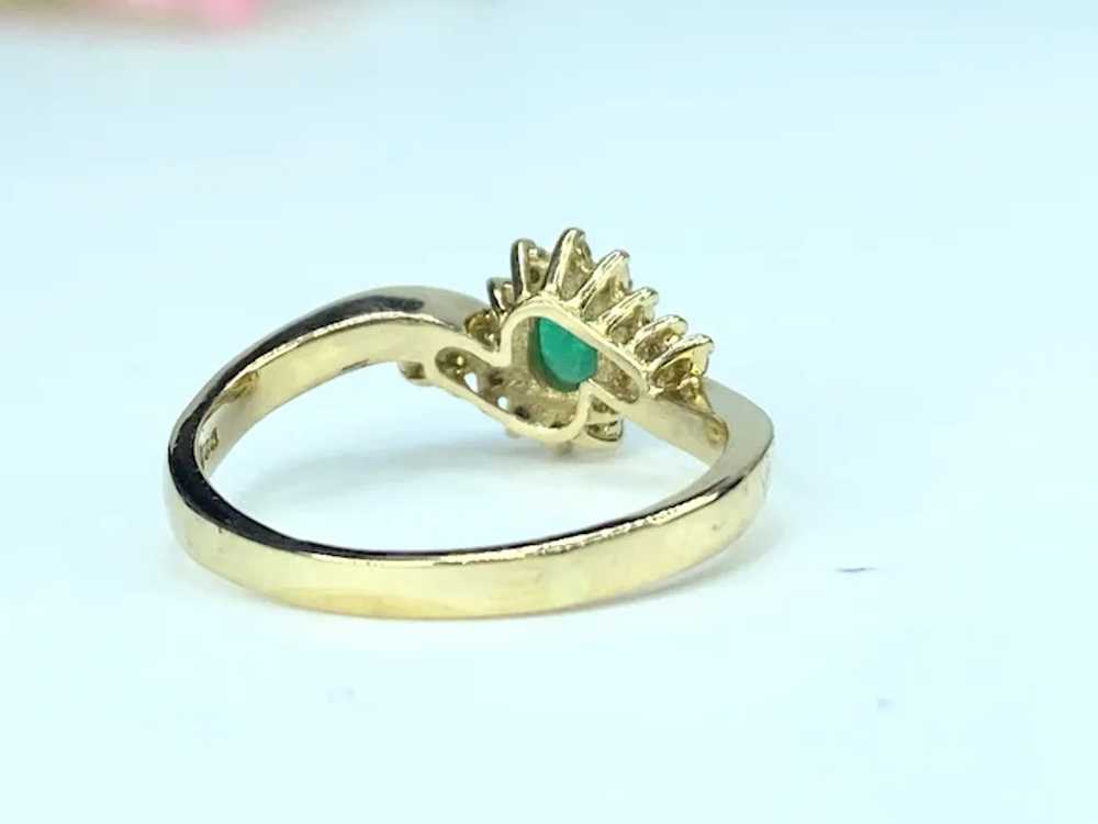 18K yellow gold Emerald Diamond statement ring JR… - image 5