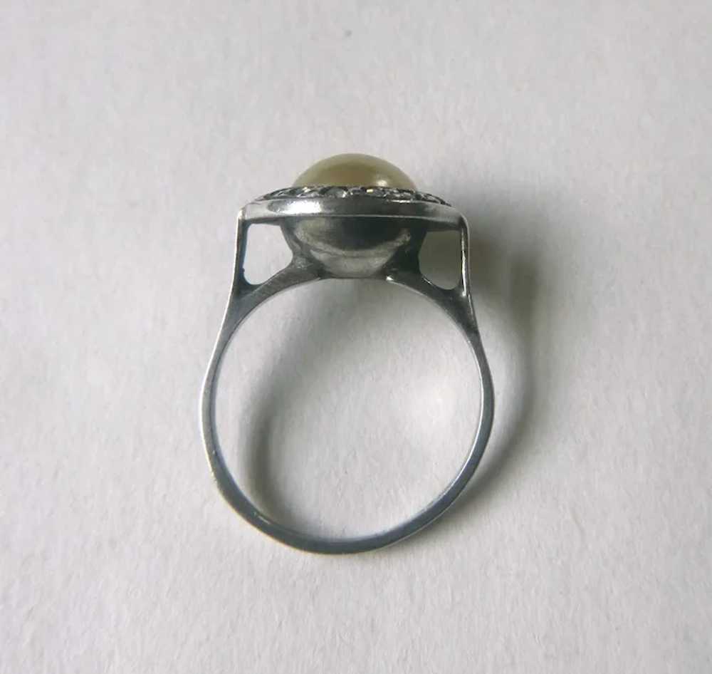 1930s Sterling Silver pale yellow glass imitation… - image 5