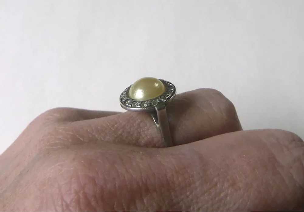 1930s Sterling Silver pale yellow glass imitation… - image 8