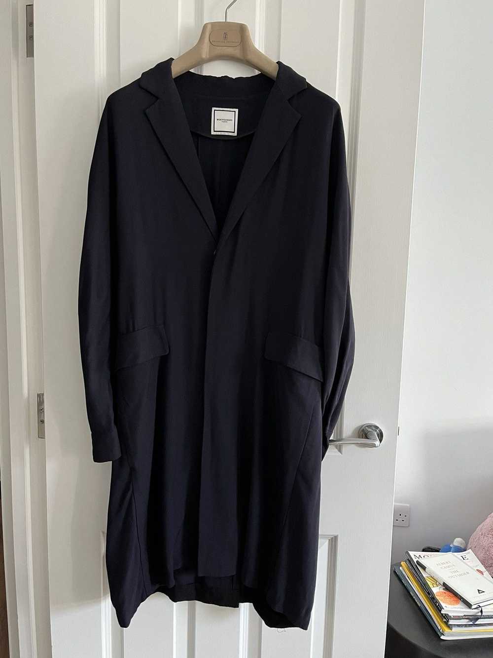 Wooyoungmi Wooyoungmi Navy Oversized Twill Trench… - image 1