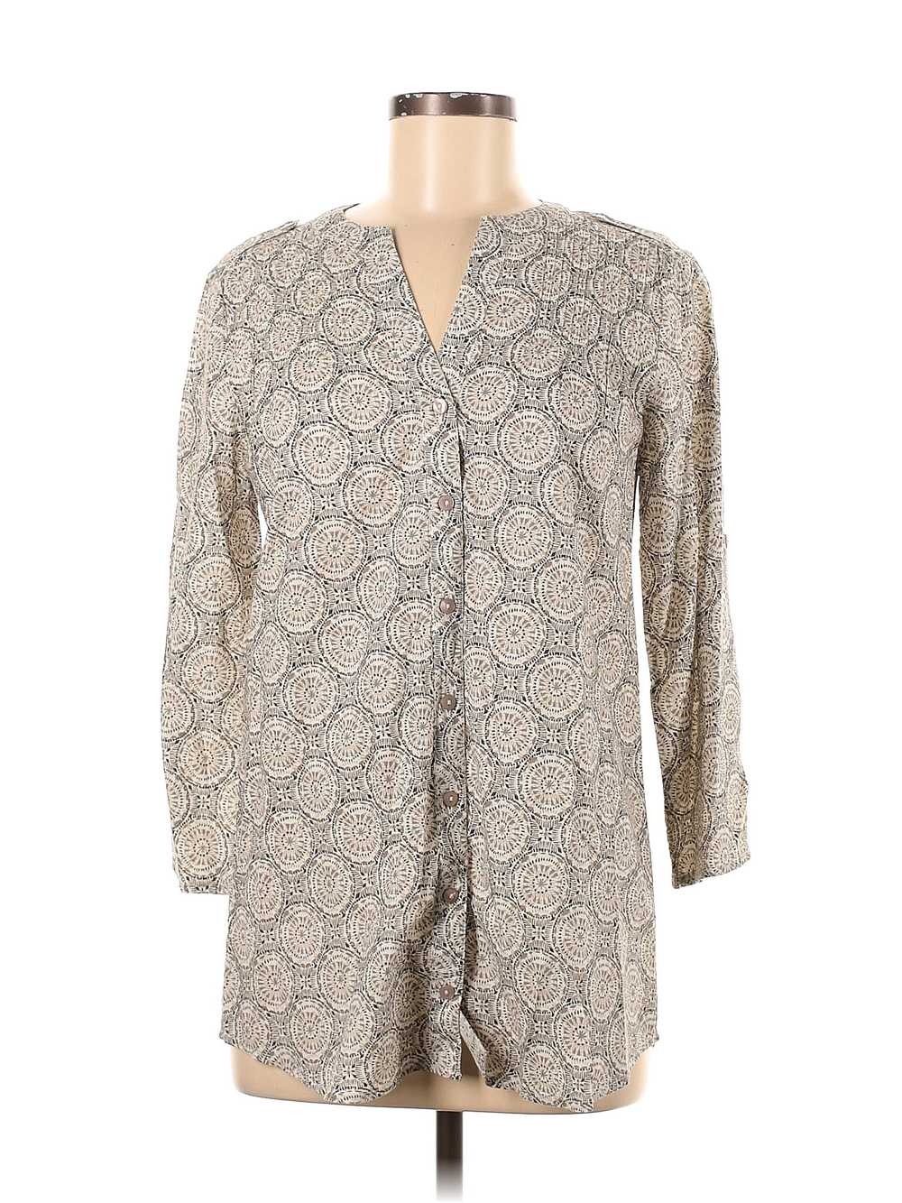 Sahalie Women Gray Long Sleeve Blouse S - image 1