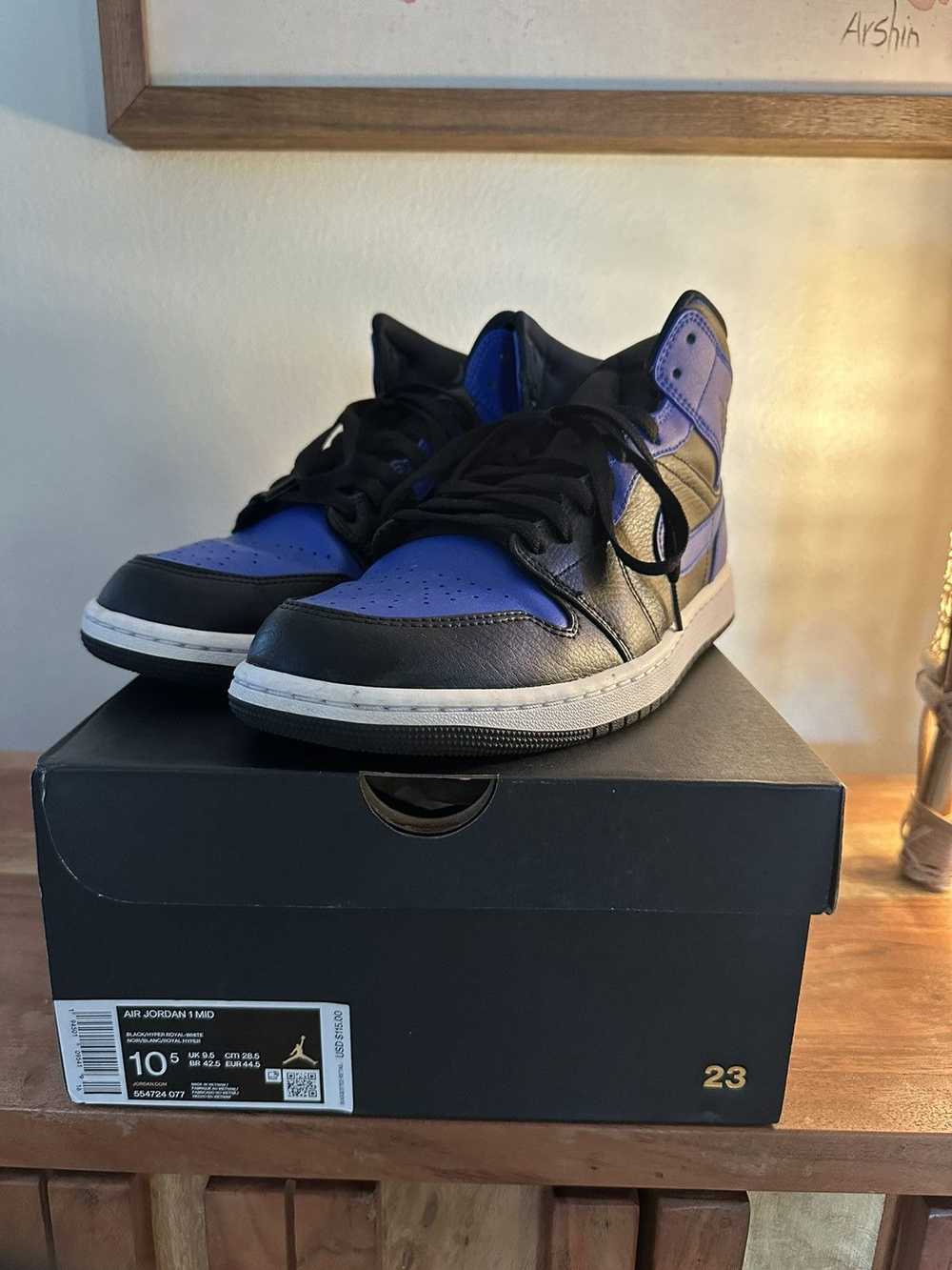 Jordan Brand Gently Used Jordan 1 Mid Hyper Royal - image 1