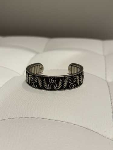 Gucci Gucci Silver GG Logo Bangle Bracelet