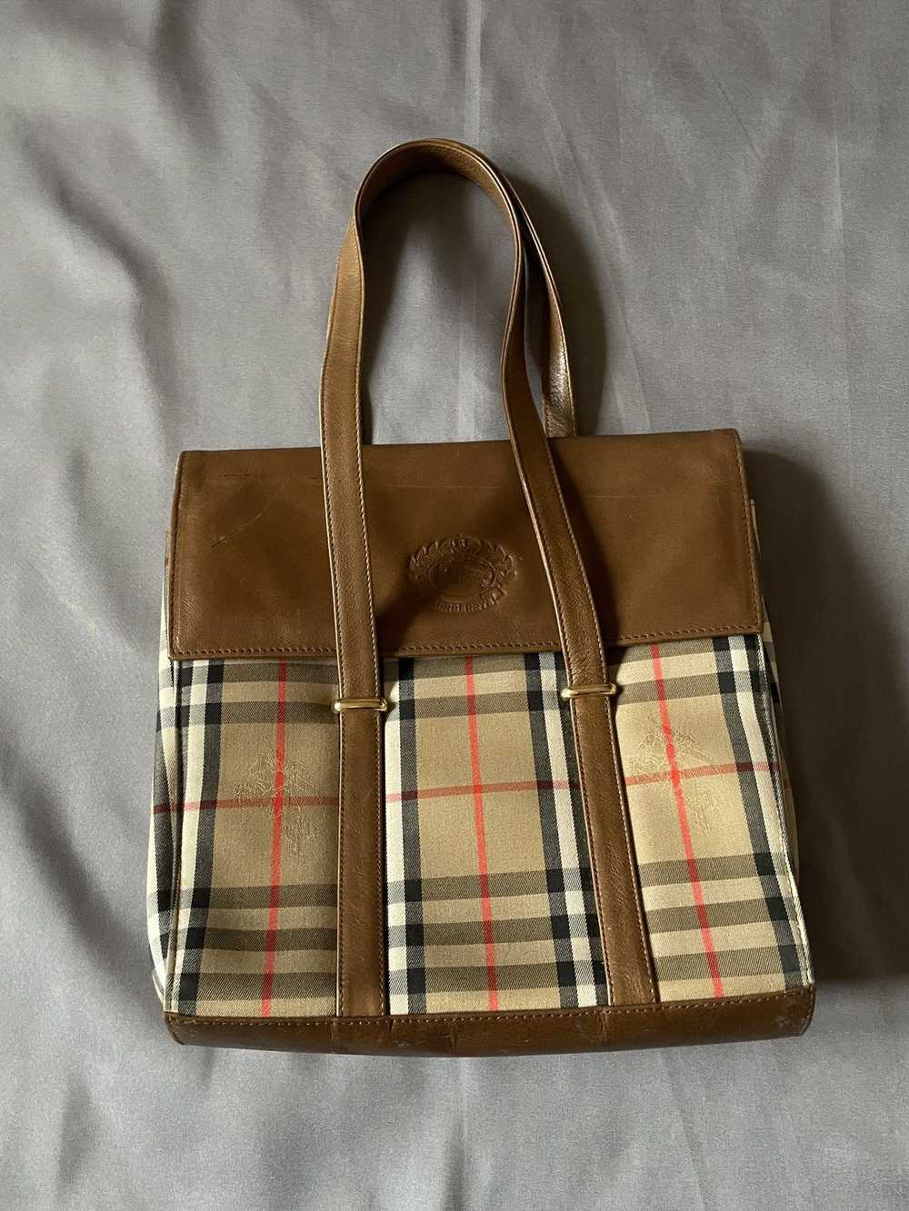 Burberry × Designer × Genuine Leather Rare Burber… - image 1