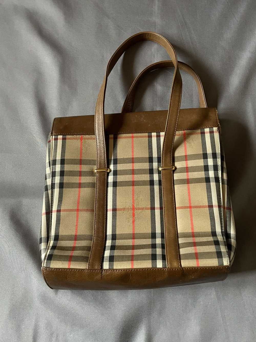 Burberry × Designer × Genuine Leather Rare Burber… - image 2