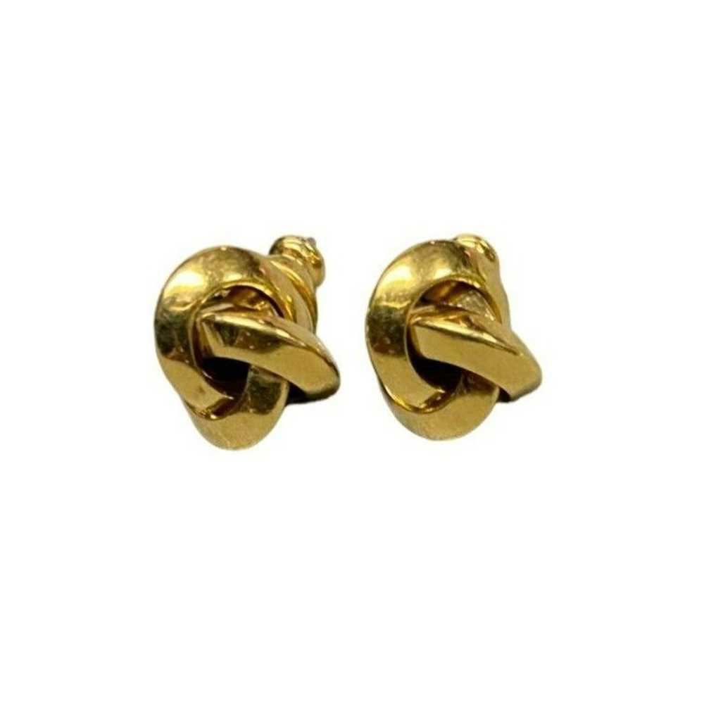 Monet Monet Gold Tone Love Knot Stud Pierced Earr… - image 4