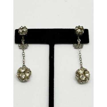 Vintage Vintage rhinestone ball drop earrings - image 1