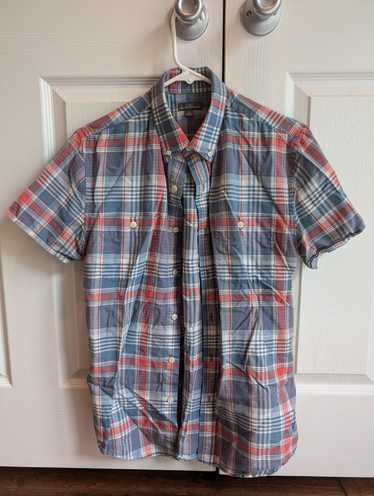 L.L. Bean Signature Short Sleeve Plaid Cotton Shir