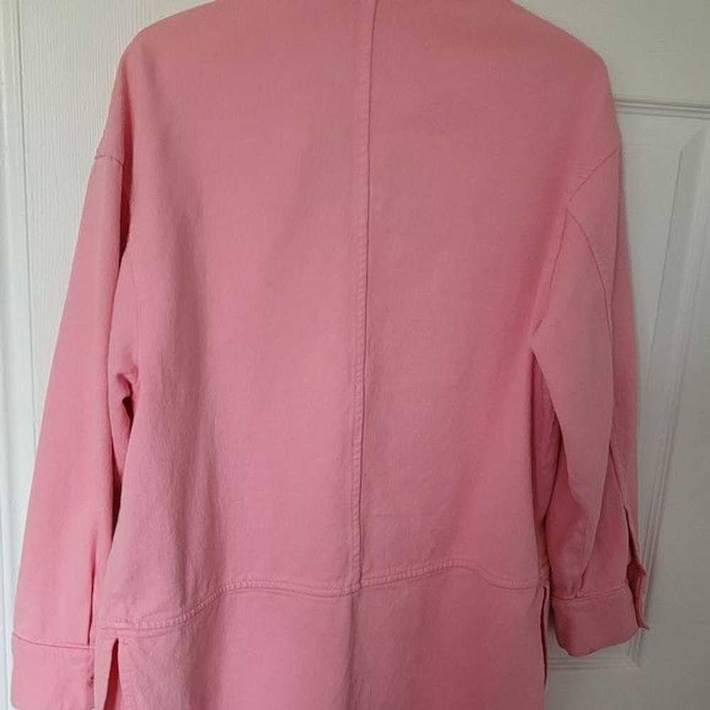 Zara Zara Pink Denim Oversized T-Shirt Jacket - image 3