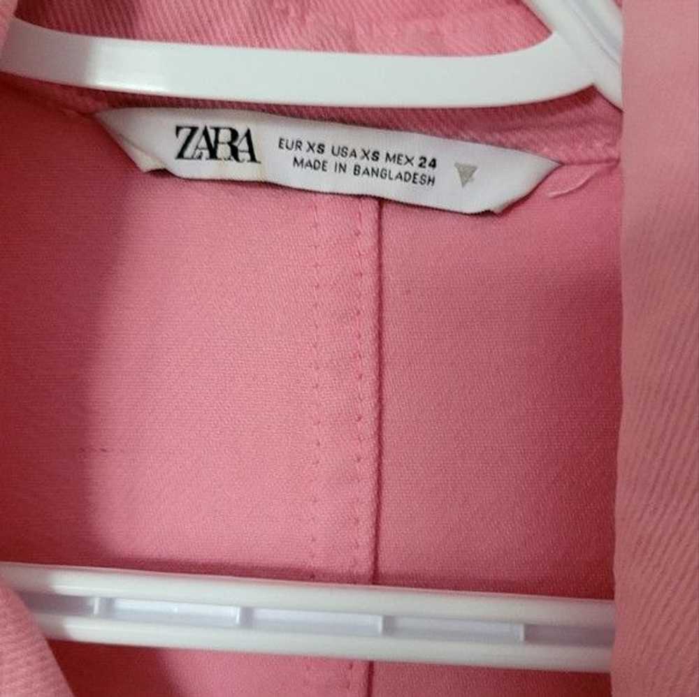 Zara Zara Pink Denim Oversized T-Shirt Jacket - image 4