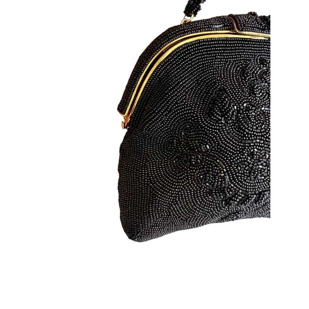 Vintage 60s Magid black beaded Evening Bag - image 3