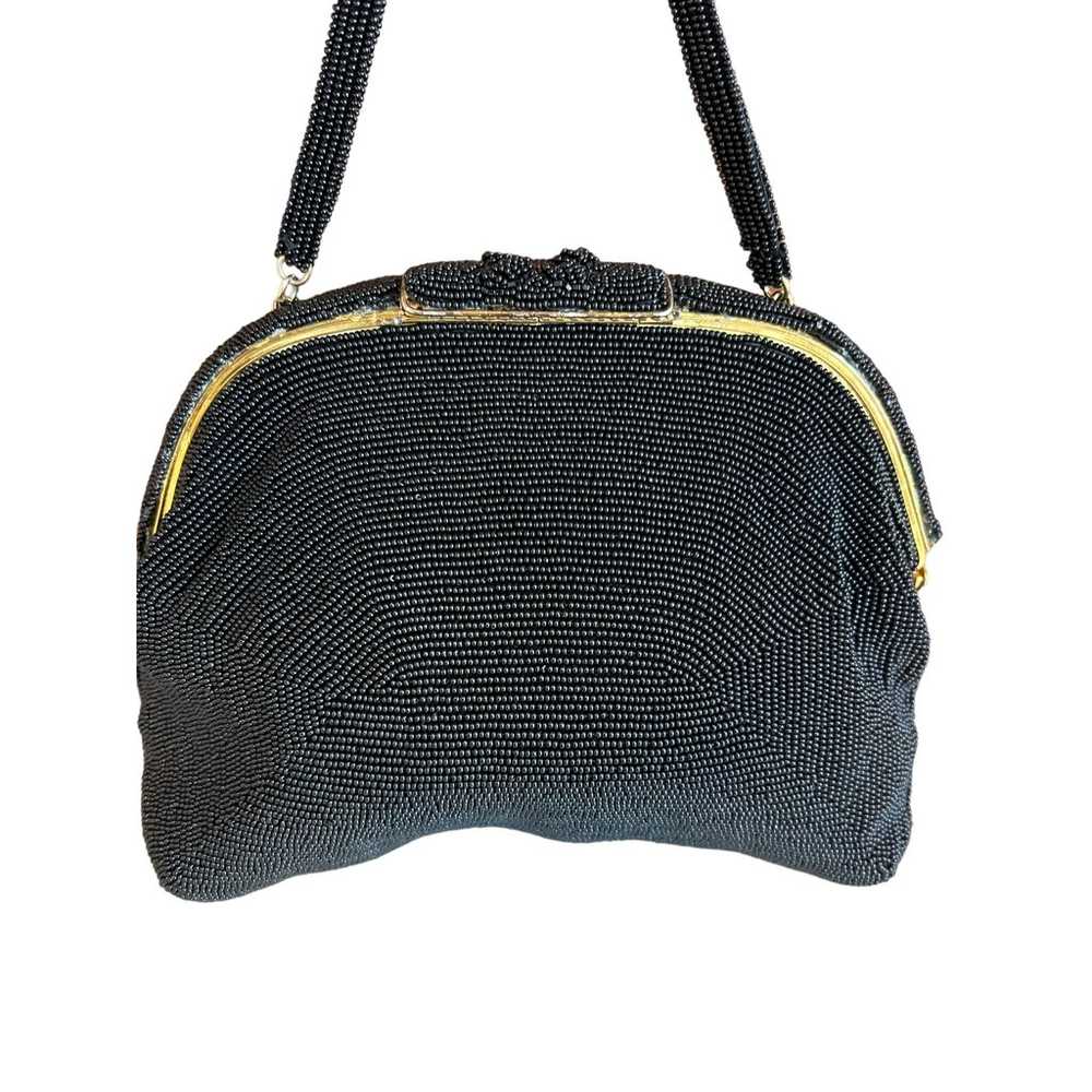 Vintage 60s Magid black beaded Evening Bag - image 5