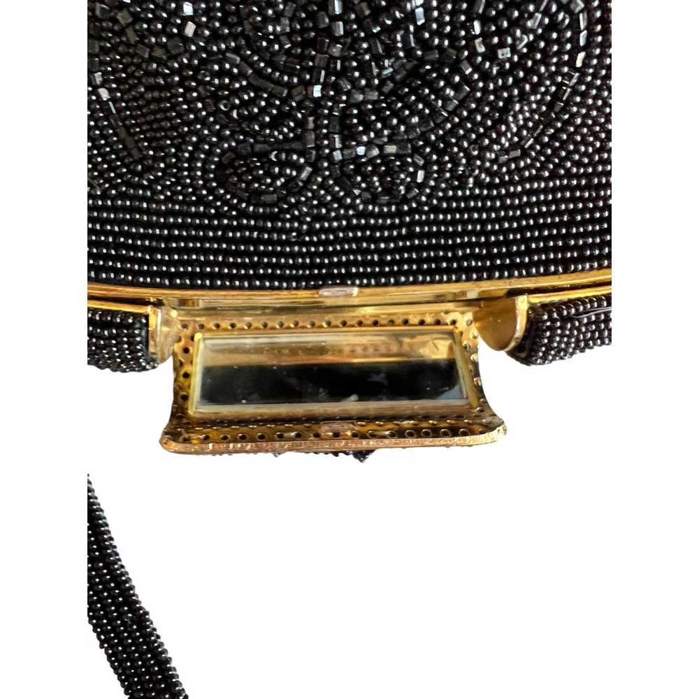 Vintage 60s Magid black beaded Evening Bag - image 7